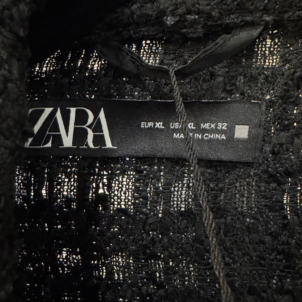Zara Black Textured Top Shacket